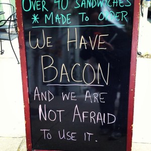 Sign seen at the Commerce St. Creamery and Coffee Shop. Courtesy of Mary Baschoff McCarthy.